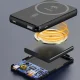 Magnetic Power Bank Dudao K14S+ 10000mAh 22.5W USB-A USB-C MagSafe Compatible with Stand - Black