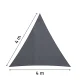 Plonos 488600 Triangular Sun Shade Sail 4x4x4m, Grey
