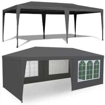Garden Gazebo Party Tent 3x6 m MultiGarden with 6 Walls, grey