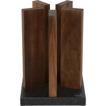 KAI Stonehenge Magnetic Knife Block, Walnut and Granite