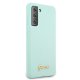Guess Samsung Galaxy S21+ Case Silicone Script Metal Logo, Blue
