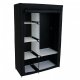 Portable Closet Wardrobe Clothes Organizer with Shelves, black
