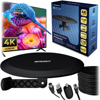Berdsen BD-955 Active Indoor Outdoor TV Antenna DVB-T2 4K, Black