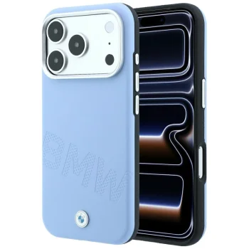 BMW Sign Inclined Deboss Letters MagSafe Case for iPhone 18 Pro Max / 17 Pro Max, Blue