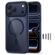 Tech-Protect Magpeak Magsafe CC Phone Case Cover iPhone 17 Pro Max - Clear Navy Blue