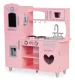 Ecotoys Large Wooden Play Kitchen with Sound Effects, Pink