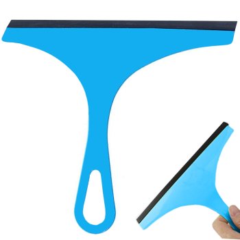 Window squeegee with flexible handle for water removal