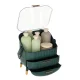 Cosmetic Organizer with Drawers and Lid, Green