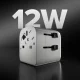 SBS Universal Travel Adapter, 2x USB-A, 2500W - White