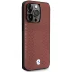 BMW Leather Diamond Pattern dėklas Apple iPhone 14 Pro, bordo