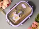 Lunchbox with Compartments and Cutlery, Purple