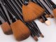 Professional Makeup Brush Set with Case, 12 pcs, Black/Brown