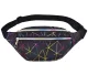 Waterproof Waist Bag BQ58 with Rainbow Stitching, Black