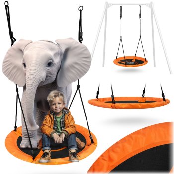 Saucer Nest Swing for Kids Neo-Sport Swingo XXL 95 cm, Orange