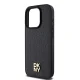 DKNY Leather Monogram dėklas iPhone 15 Pro telefonui su MagSafe, juodas