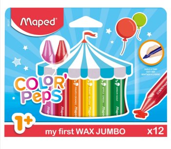 First Wax Crayons for Toddlers Jumbo Colorpeps 12 Colors MAPED