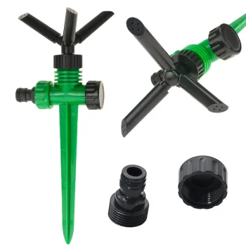 Rotating Pulsating Garden Sprinkler 360°, Green/Black