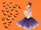 Kids Halloween Costume, Bat Skirt and Headband, Black/Purple