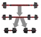 4Fizjo Adjustable Bitumen Dumbbells with Barbell, 2 x 10 kg