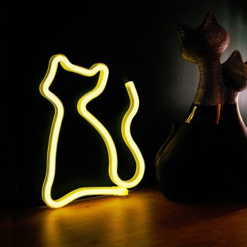 Forever Neon Decorative LED Lamp Figure Flashlight with USB, Cat