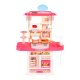 Kids Kitchen Playset with Lights, Sounds, and Working Sink, 10 Accessories, Pink
