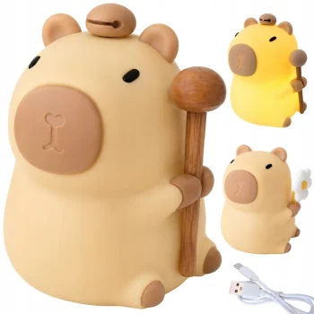 Silicone Kids Night Light Capybara, USB, RGB, 30 Min Timer