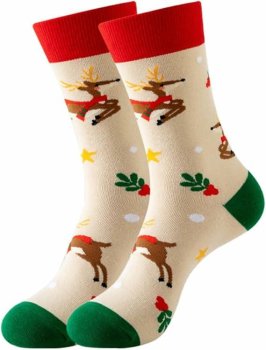 Christmas Reindeer Socks Unisex Funny Holiday Gift Size 37-44
