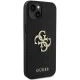 Apple iPhone 15 6.1\'\' Guess Leather Perforated 4G Glitter Logo Case Cover, Black
