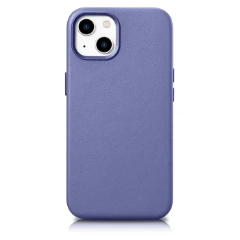 iCarer Genuine Leather Case for iPhone 14 Plus with MagSafe, Light Purple