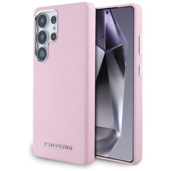 Karl Lagerfeld Saffiano MagSafe Case for Samsung Galaxy S25 Ultra, Pink
