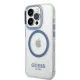 Guess Metal Outline MagSafe Case for iPhone 14 Pro - Blue