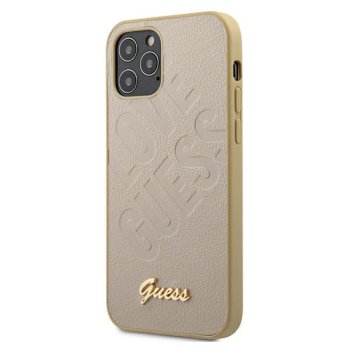 Guess GUHCP12LPUILGLG iPhone 12 Pro Max 6.7" gold/gold hardcase Iridescent Love Script Gold Logo