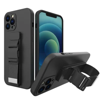Silicone Case with Adjustable Strap for Xiaomi Poco M4 Pro 5G, Black