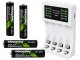 Maxday AA/AAA Battery Charger with LED Indicator + 4x AAA Batteries, USB-C, White