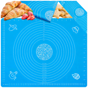 Non-Slip Silicone Pastry Mat 50x40cm for Dough Rolling, Blue