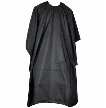 Hairdressing cape 140 x 100 cm with cord and velcro black