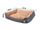 Plush pet bed with cushion for dogs and cats, size M, grey