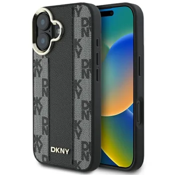 DKNY iPhone 16 Plus Case Checkered Pattern MagSafe, Black