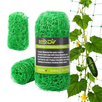 Heavy-Duty Garden Trellis Netting for Climbing Plants 2x5m, green