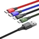 Baseus Rapid USB to Lightning / 2x USB Type C / micro USB Nylon Braided Cable 3.5A, 1.2m
