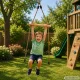 Kids Garden Swing with Round Seat and Wooden Bar, 190 cm, Blue