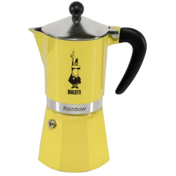Bialetti Rainbow 6TZ Stovetop Espresso Maker 270 ml 6 Cups, Yellow