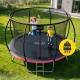 4Fizjo PRO Kids Garden Trampoline with Inner Net, 374 cm (12FT), Pink/Black