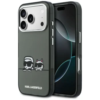 Karl Lagerfeld IML Karl & Choupette MagSafe Case for iPhone 17 Pro, Black