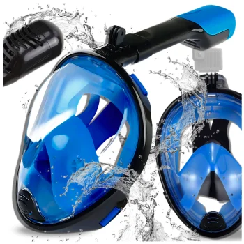 Bakalu Full Face Snorkeling Mask S/M with GoPro Mount, Black/Blue
