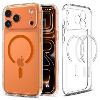 Spigen Ultra Hybrid MagSafe Phone Case Cover iPhone 17 Pro - Clear Orange