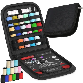 Travel Sewing Kit with Case, Needles, Threads and Accessories
