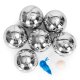 Bocce Ball Set with 6 Steel Boules Petanque Balls and Carrying Case for Backyard Fun
