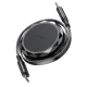 Acefast C13-03 Retractable USB-C to USB-C Cable 60W, 0.8m, Black