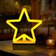 LED Neon Star Sign with Wood Stand Forever Light FLNW04 Christmas Decor, Warm White